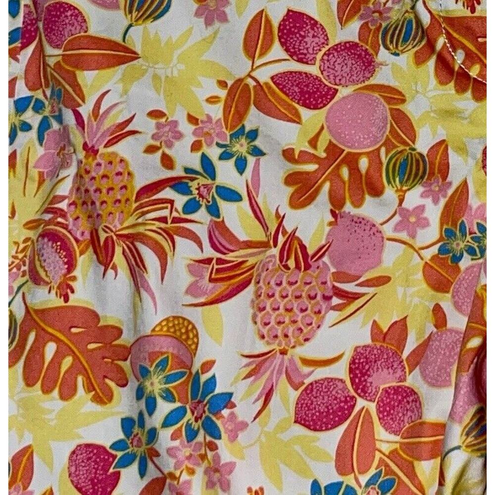 Talbots Perfect Crop Curvy Pants Pineapple Tropical - Picture 2 of 9